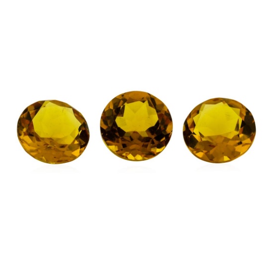 13.21 ctw.Natural Round Cut Citrine Quartz Parcel of Three