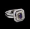 14KT White and Yellow Gold 0.40 ctw Tanzanite and Diamond Ring