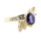 2.34 ctw Blue Sapphire And Diamond Ring - 14KT Yellow Gold