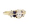 0.70 ctw Diamond and Sapphire Ring - 14KT Yellow Gold