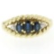 14kt Yellow Gold 1.46 ctw Oval Sapphire and Diamond Twisted Wire Band Ring