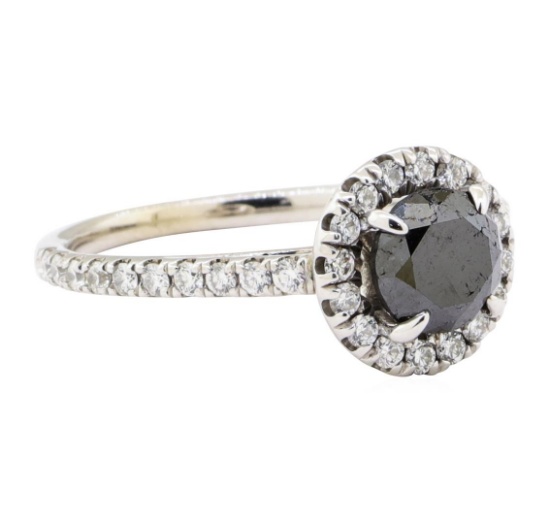 1.46 ctw Black and White Diamond Ring - 14KT White Gold