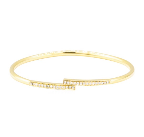 0.30 ctw Diamond Flexible Cuff Bracelet - 18KT Yellow Gold