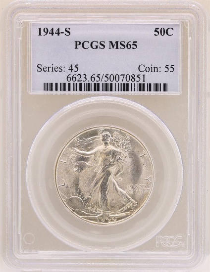 1944-S Walking Liberty Half Dollar Coin PCGS MS65