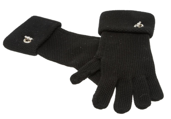 Hermes Black Cashmere Knit Glvoes