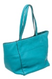 Prada Turquoise Blue Vitello Daino Leather Shopping Tote Bag