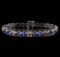 14KT White Gold 9.46 ctw Tanzanite and Diamond Bracelet