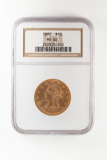 1892 $10 Liberty Head Eagle Gold Coin