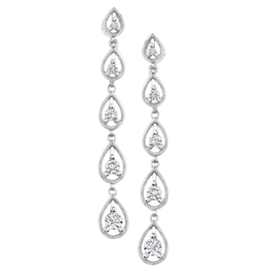 14k White Gold 0.65CTW Diamond Earrings, (I1 /G-H)