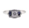 0.64 ctw Diamond and Sapphire Ring - Platinum