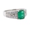 1.31 ctw Emerald and Diamond Ring - 14KT White Gold