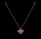 5.29 ctw Ruby and Diamond Pendant - 14KT Yellow Gold