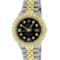 Rolex Mens 2 Tone Black VS 4 ctw Beadset Diamond Datejust Wristwatch with Rolex