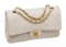 Chanel Chanel White Lambskin Leather Classic Medium Double Flap Bag