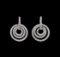 14KT White Gold 0.85 ctw Diamond Earrings