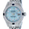 Rolex Ladies Stainless Steel Sky Blue Diamond & Sapphire Datejust Wristwatch