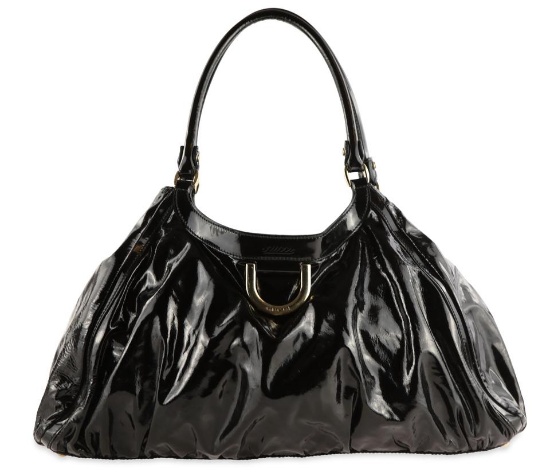 Gucci Abbey D-ring Black Patent Leather Hobo Bag