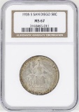1935-S San Diego Commemorative Half Dollar Coin NGC MS67