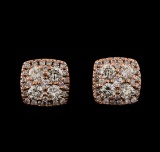 0.97 ctw Diamond Earrings - 14KT Rose Gold