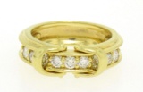 Jose Hess 18kt Yellow Gold 0.75 ctw Diamond Dual Buckle Band Ring
