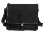 Prada Black Nylon Leather Trim Messenger Bag