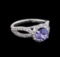 1.22 ctw Tanzanite and Diamond Ring - 14KT White Gold