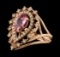 1.21 ctw Pink Tourmaline and Diamond Ring - 14KT Rose Gold