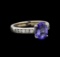 14KT White Gold 2.07 ctw Tanzanite and Diamond Ring