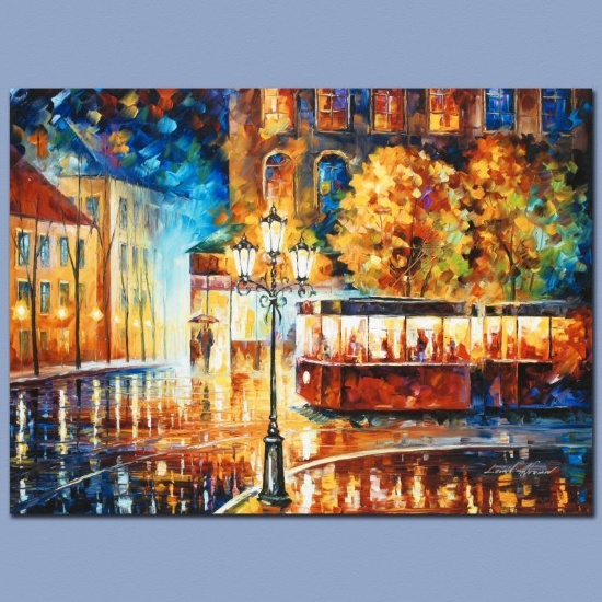 Night Trolley by Afremov, Leonid