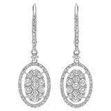 14k Gold 1.28CTW Diamond Earrings, (SI2-SI3/H-I)