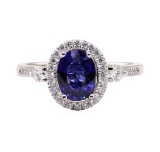 1.54 ctw Tanzanite and Diamond Ring - Platinum