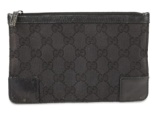 Gucci Monogram Pouch Black Canvas Clutch