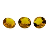 12.32 ctw.Natural Round Cut Citrine Quartz Parcel of Three