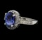 2.65 ctw Tanzanite and Diamond Ring - 14KT White Gold