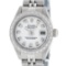 Rolex Ladies Stainless Steel White Diamond 26MM Datejust Wristwatch