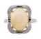 3.81 ctw Opal and Diamond Ring - 14KT White Gold