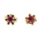 0.20 ctw Ruby Floral Basket Earrings - 10KT Yellow Gold