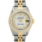 Rolex Ladies 2 Tone 18K Gold Diamond Bezel MOP String Datejust Wristwatch