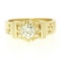 14k Yellow Gold Open Work 0.43 ctw G VVS1 Round Brilliant Diamond Solitaire Ring