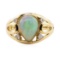 2.14 ctw Opal and Diamond Ring - 14KT Yellow Gold