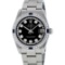 Rolex Womens Midsize 31mm Black String Diamond & Sapphire Datejust Wristwatch