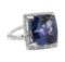 16.46 ctw Tanzanite and Diamond Ring - Platinum