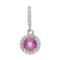 14k White Gold 0.90CTW Pink Topaz and Diamond Pendant, (I1-I2/G-H)