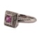 0.79 ctw Pink Sapphire and Diamond Ring - 14KT White Gold