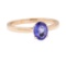 0.98 ctw Blue Sapphire Ring - 18KT Rose Gold