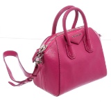 Givenchy Pink Grained Leather Mini Antigona Satchel Shoulder Bag