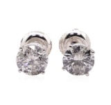 2.04 ctw Diamond Stud Earrings - 14KT White Gold