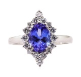 1.75 ctw Tanzanite and Diamond Ring - Platinum