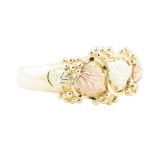 Black Hills Gold Motif Ring - 10KT Yellow, Pink, and Green Gold