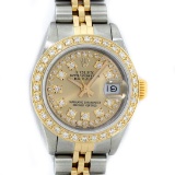 Rolex Ladies 2 Tone 14K Champagne Diamond Datejust Wriswatch